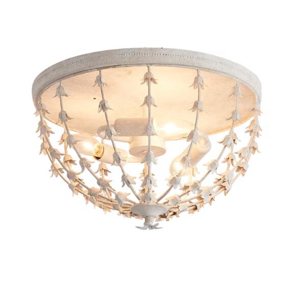 Parrot Uncle 3 Chandelier Light in Antique White Flush Mount Unique NEW - Picture 1 of 10